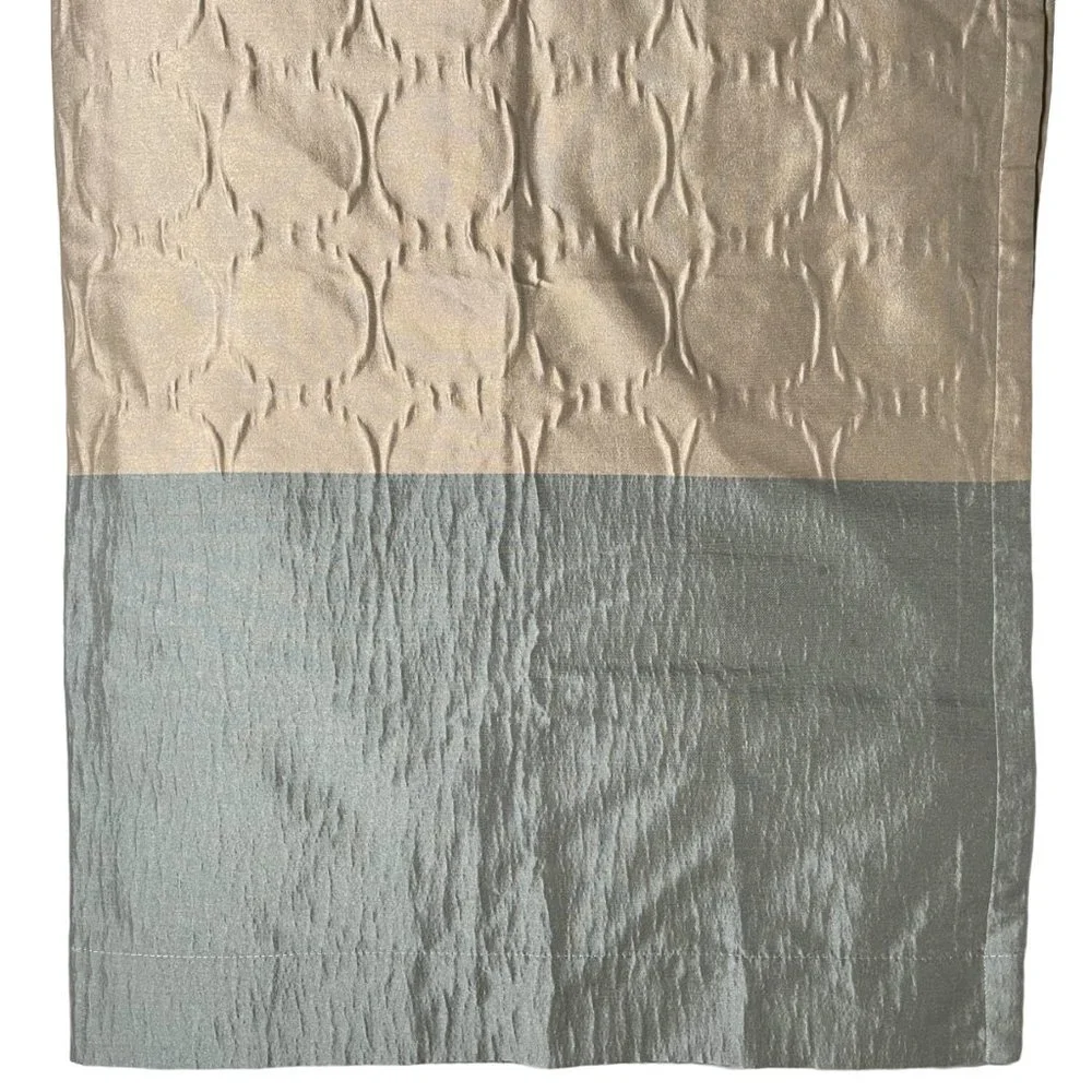 Studio JCP Champagne Gold & Blue/Gray Shower Curtains 2 Panels 49” x 80” - Picture 3 of 7